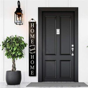 Tall Outdoor Welcome Sign For Front Door, 2 Sided 5 ft Black Welcome Sign,Wooden